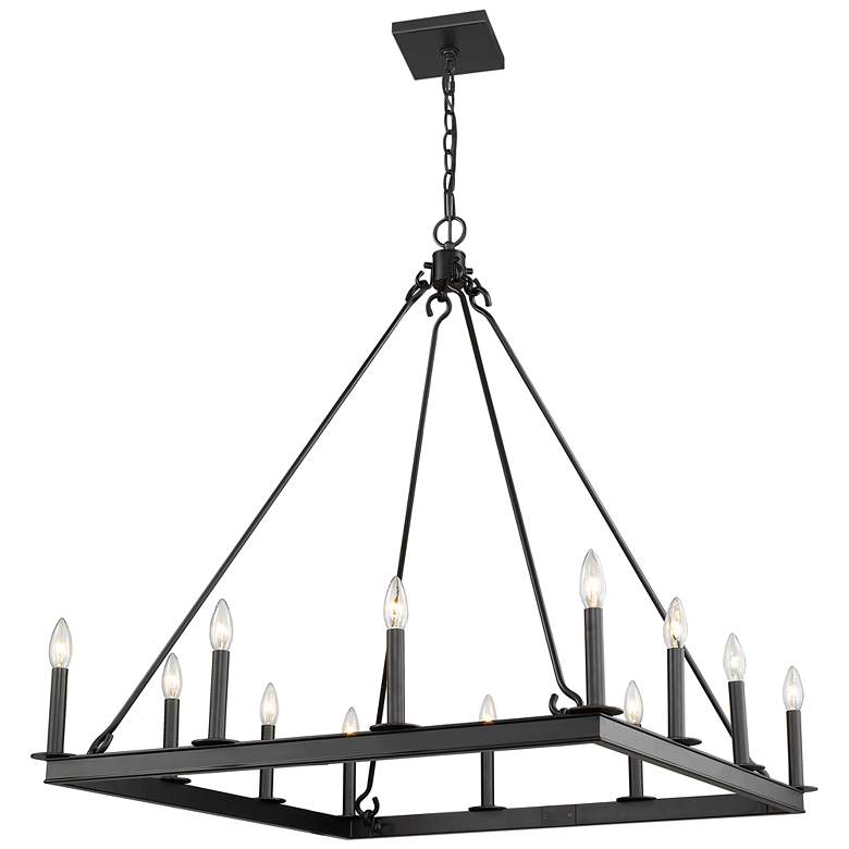 Image 1 Z-Lite 12 Light Chandelier in Matte Black Finish