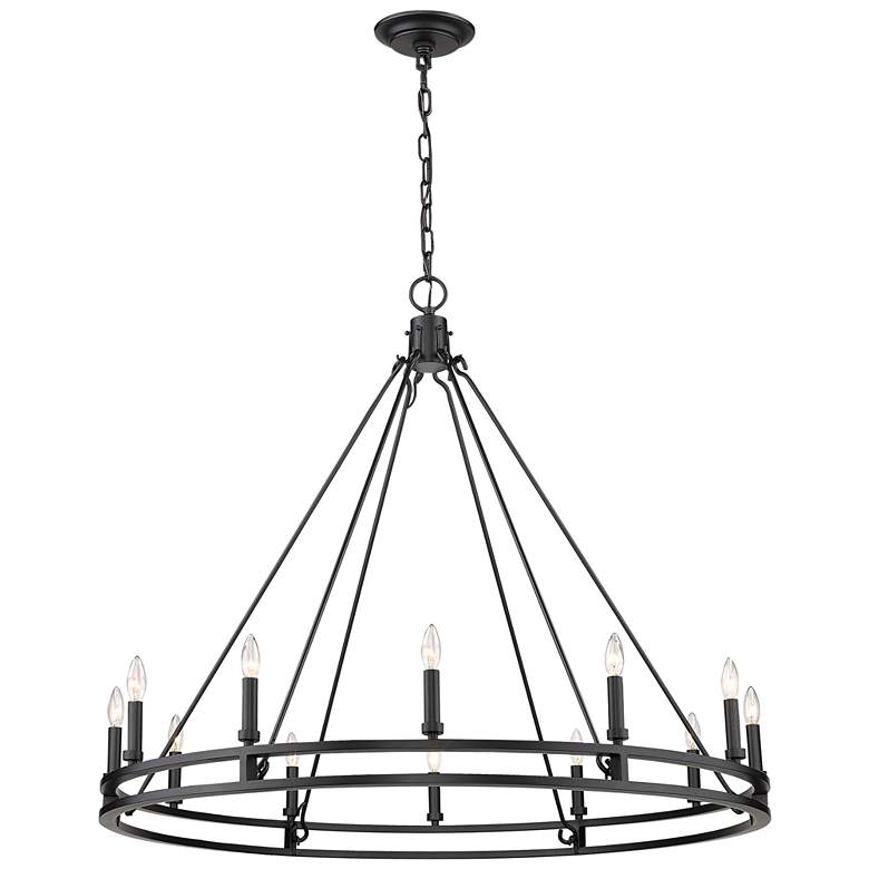 Image 1 Z-Lite 12 Light Chandelier in Matte Black Finish