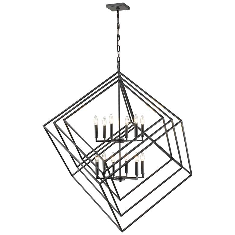 Image 1 Z-Lite 12 Light Chandelier in Matte Black Finish