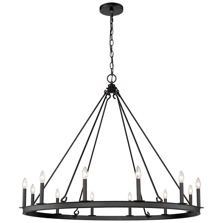Image 1 Z-Lite 12 Light Chandelier in Matte Black Finish