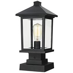 Z-Lite 17" High Black Outdoor Pier Mount Lantern Post Light