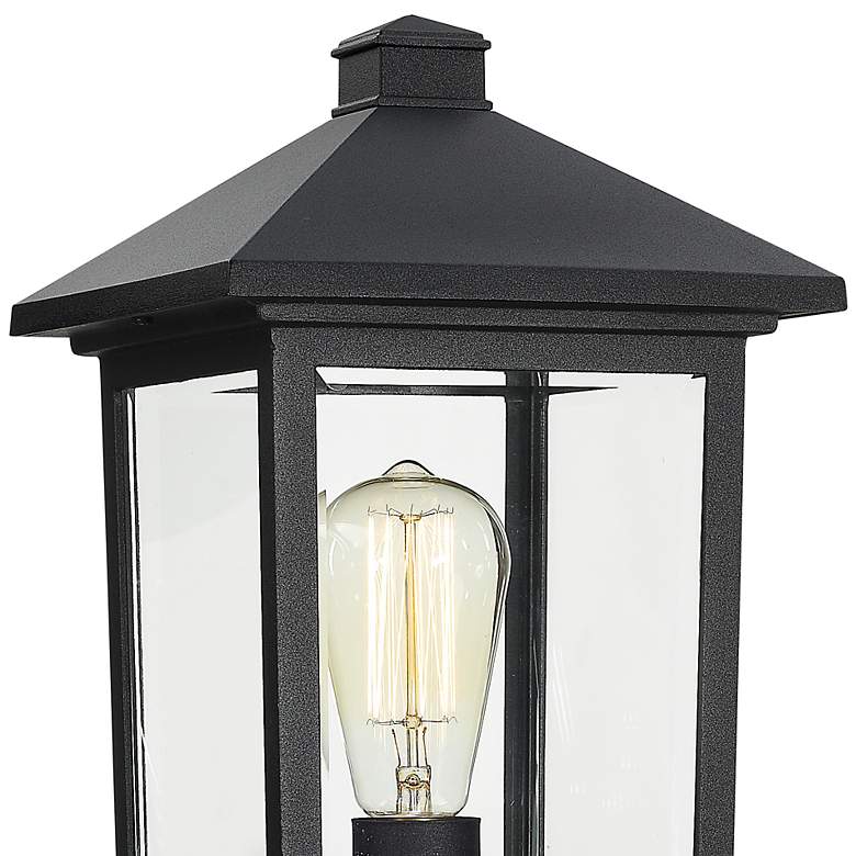 Image 2 Z-Lite 17 inch High Black Outdoor Pier Mount Lantern Post Light more views