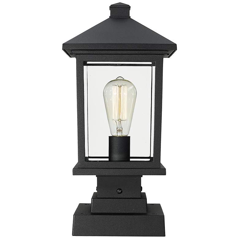 Image 3 Z-Lite 17 inch High Black Outdoor Pier Mount Lantern Post Light more views