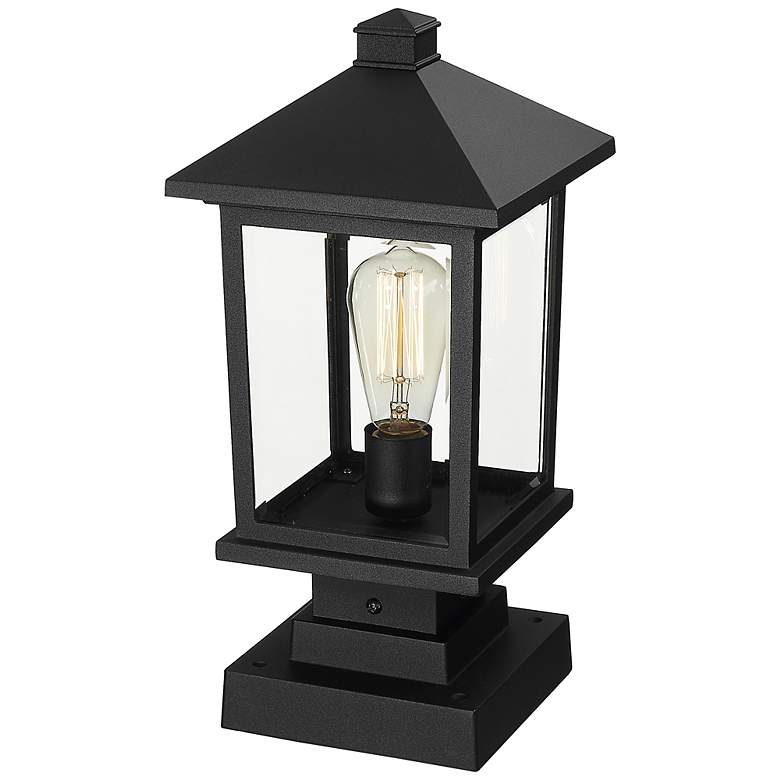 Image 4 Z-Lite 17 inch High Black Outdoor Pier Mount Lantern Post Light more views