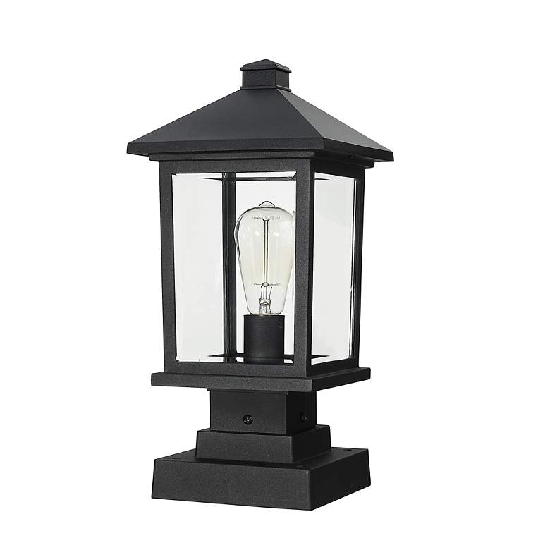 Image 5 Z-Lite 17" High Black Outdoor Pier Mount Lantern Post Light more views
