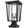 Z-Lite 2 Light Outdoor Pier Mounted Fixture in Black Finish