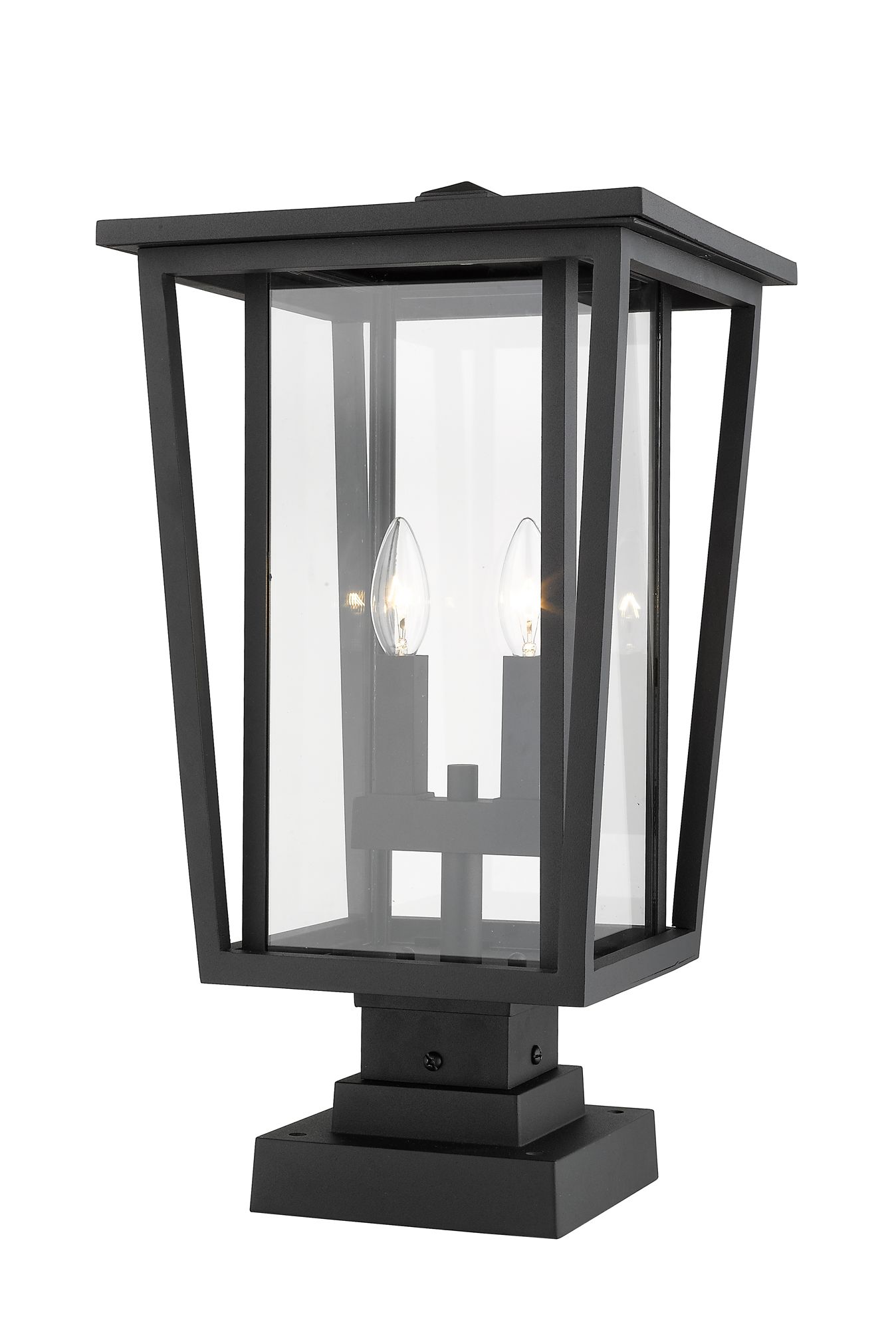 Image 2 Z-Lite 2 Light Outdoor Pier Mounted Fixture in Black Finish more views