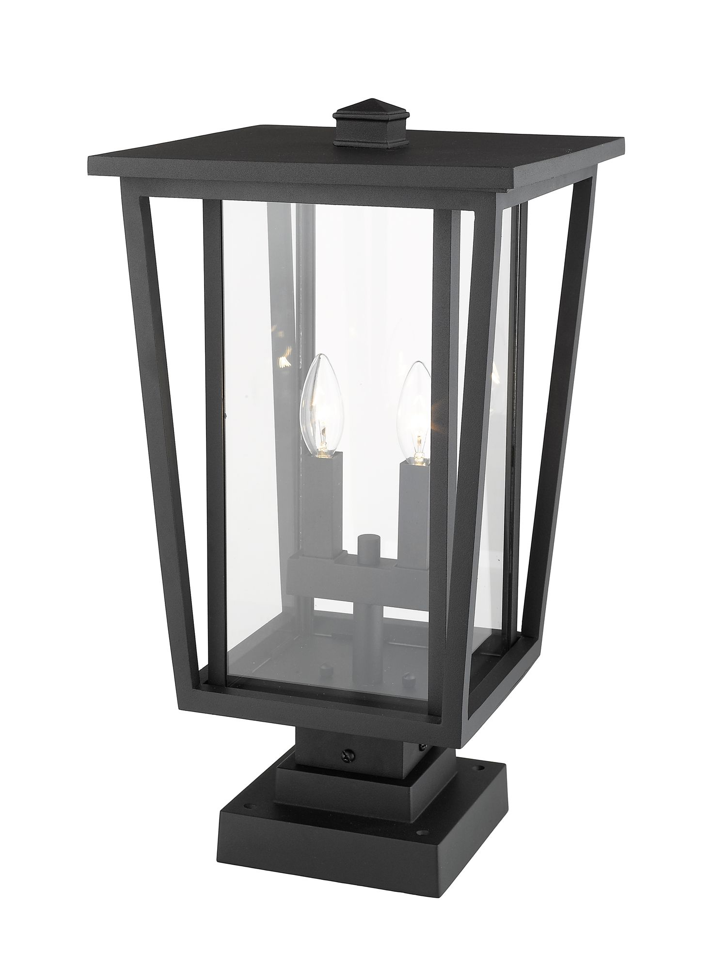Image 3 Z-Lite 2 Light Outdoor Pier Mounted Fixture in Black Finish more views