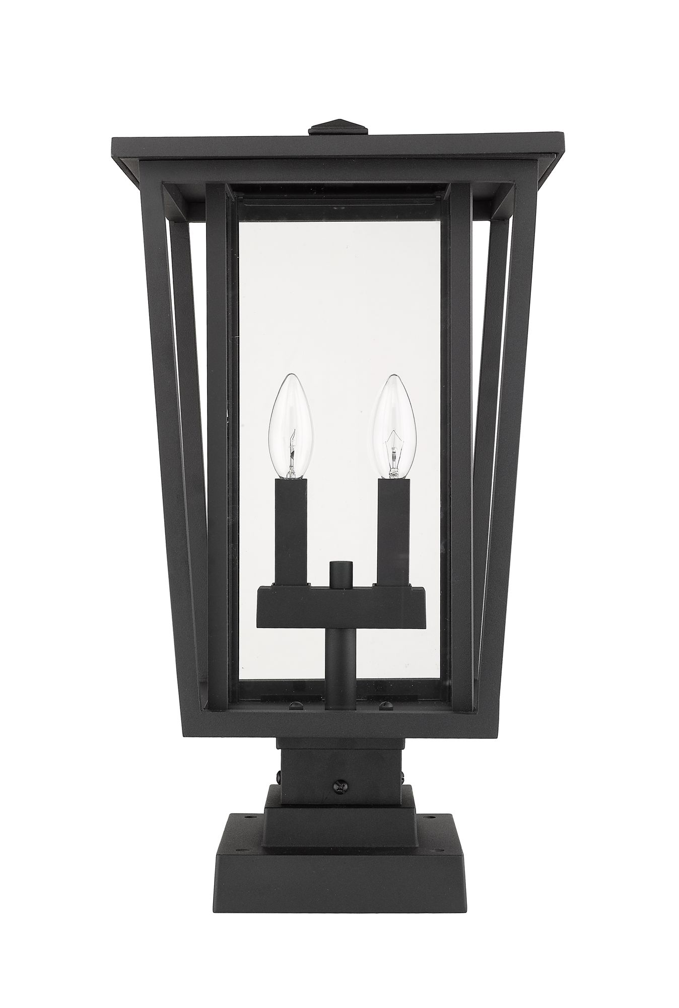 Image 4 Z-Lite 2 Light Outdoor Pier Mounted Fixture in Black Finish more views