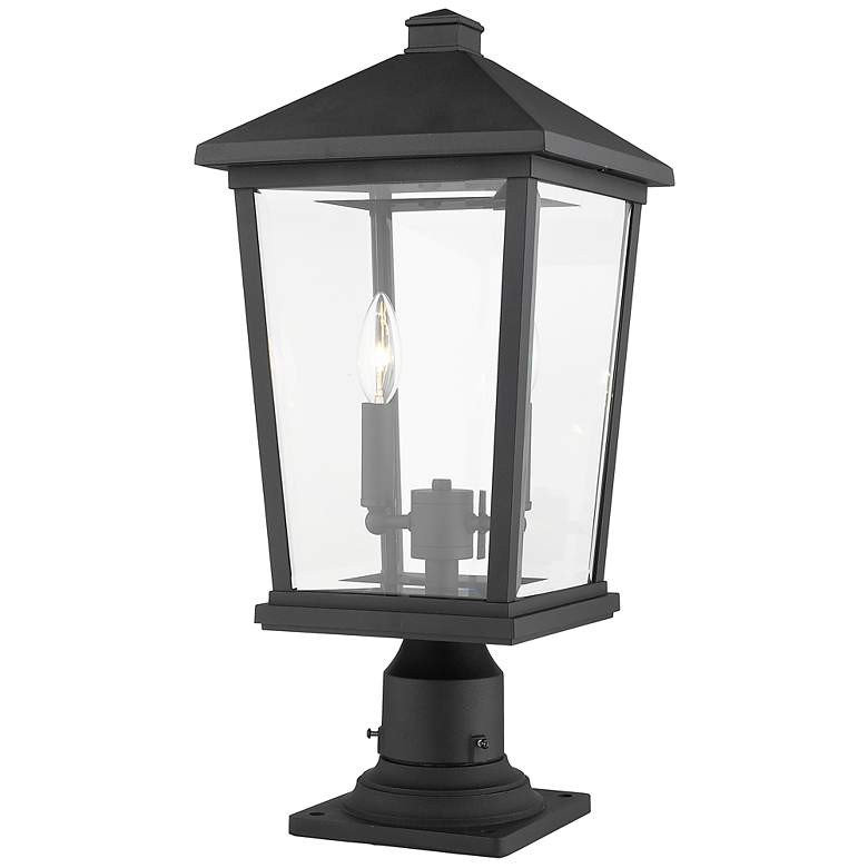 Image 3 Z-Lite 2 Light Outdoor Pier Mounted Fixture in Black Finish more views