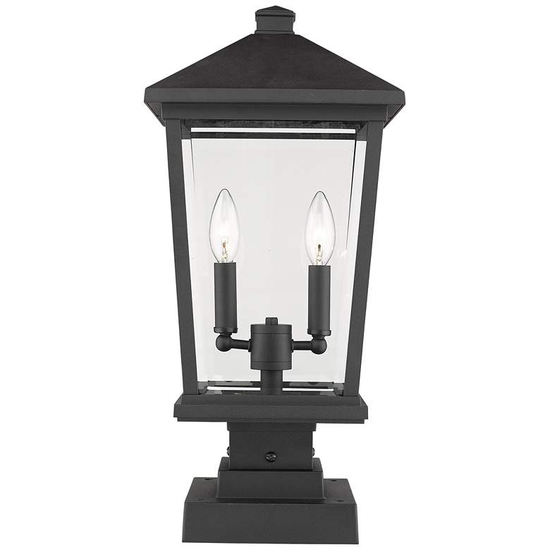 Image 1 Z-Lite 2 Light Outdoor Pier Mounted Fixture in Black Finish