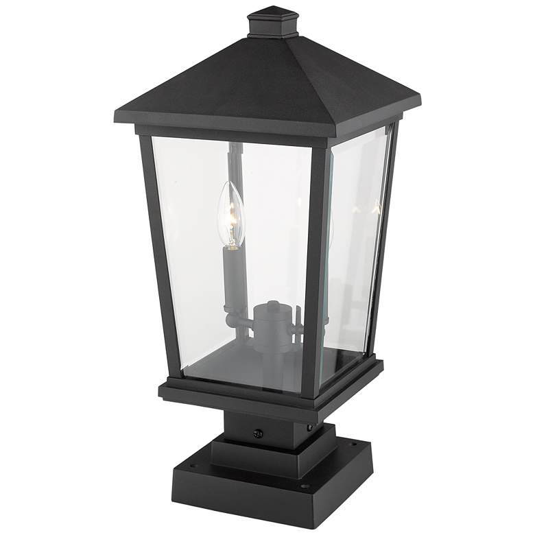 Image 4 Z-Lite 2 Light Outdoor Pier Mounted Fixture in Black Finish more views