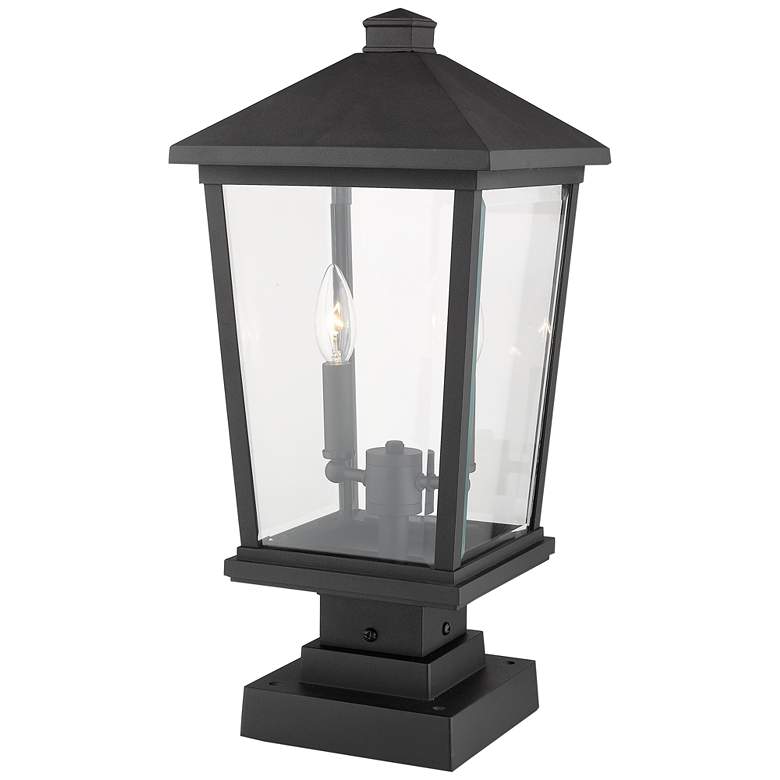 Image 5 Z-Lite 2 Light Outdoor Pier Mounted Fixture in Black Finish more views