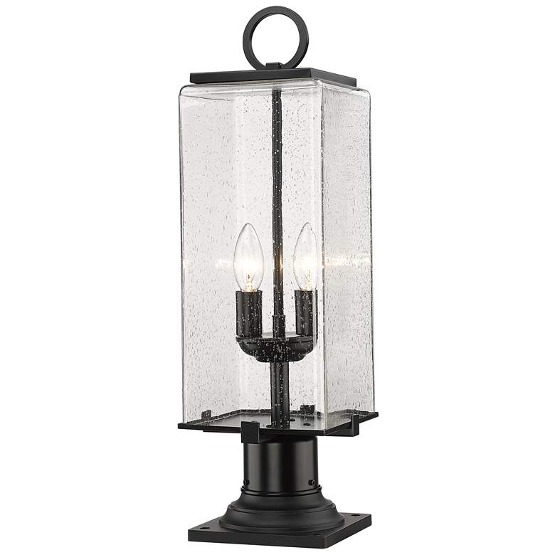 Image 1 Z-Lite 2 Light Outdoor Pier Mounted Fixture in Black Finish
