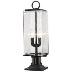 Z-Lite 2 Light Outdoor Pier Mounted Fixture in Black Finish