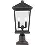 Z-Lite 2 Light Outdoor Pier Mounted Fixture in Oil Rubbed Bronze Finish