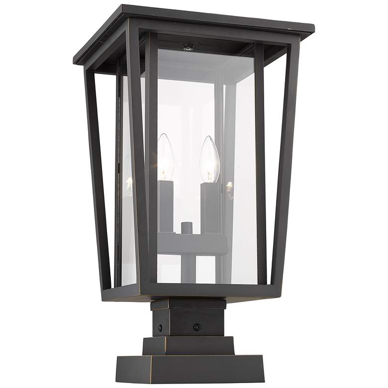 Image 1 Z-Lite 2 Light Outdoor Pier Mounted Fixture in Oil Rubbed Bronze Finish