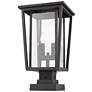 1_Z-Lite 2 Light Outdoor Pier Mounted Fixture in Oil Rubbed Bronze Finish