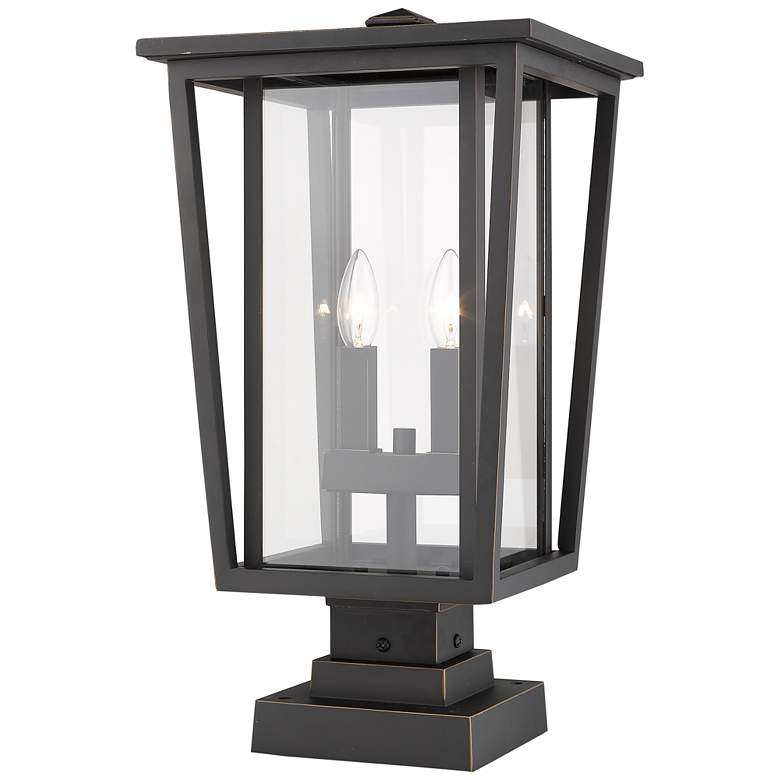 Image 4 Z-Lite 2 Light Outdoor Pier Mounted Fixture in Oil Rubbed Bronze Finish more views