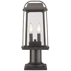 Image1 of Z-Lite 2 Light Outdoor Pier Mounted Fixture in Oil Rubbed Bronze Finish