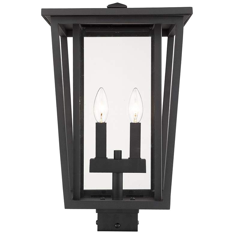 Image 1 Z-Lite 2 Light Outdoor Post Mount Fixture in Black Finish