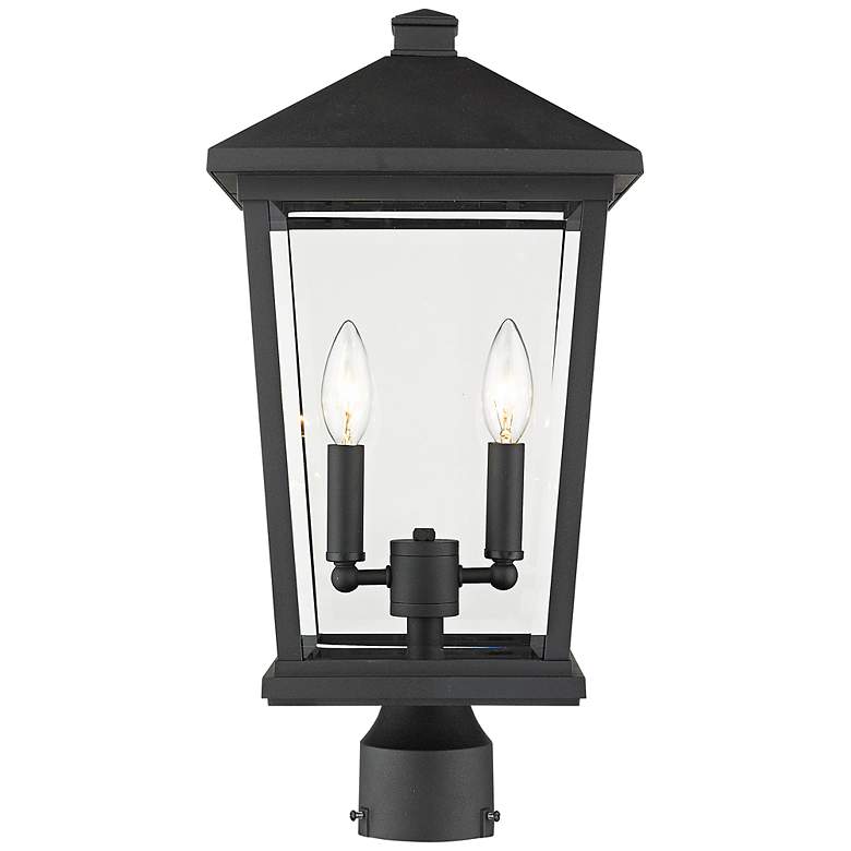 Image 1 Z-Lite 2 Light Outdoor Post Mount Fixture in Black Finish