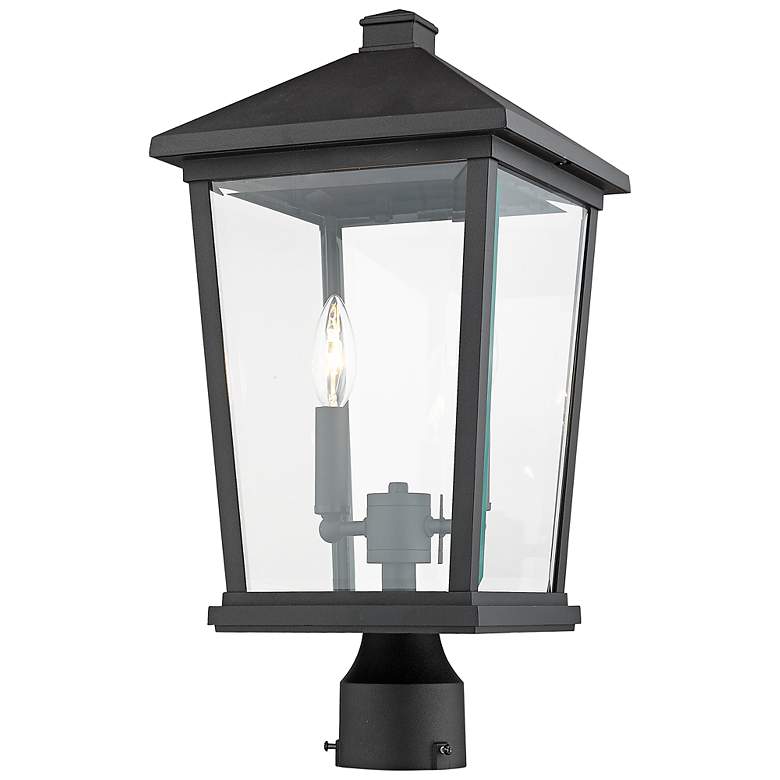 Image 5 Z-Lite 2 Light Outdoor Post Mount Fixture in Black Finish more views
