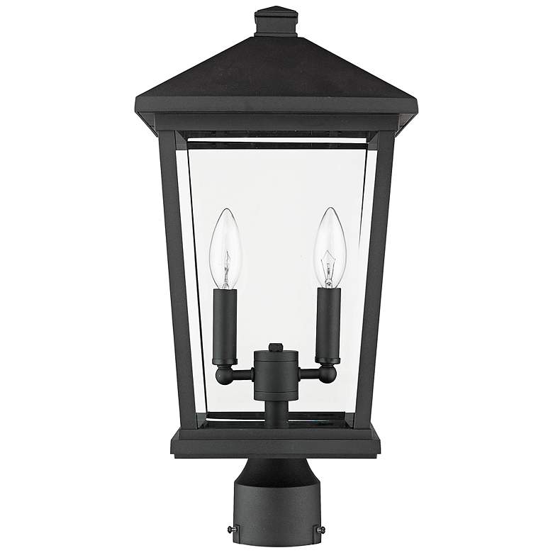 Image 6 Z-Lite 2 Light Outdoor Post Mount Fixture in Black Finish more views