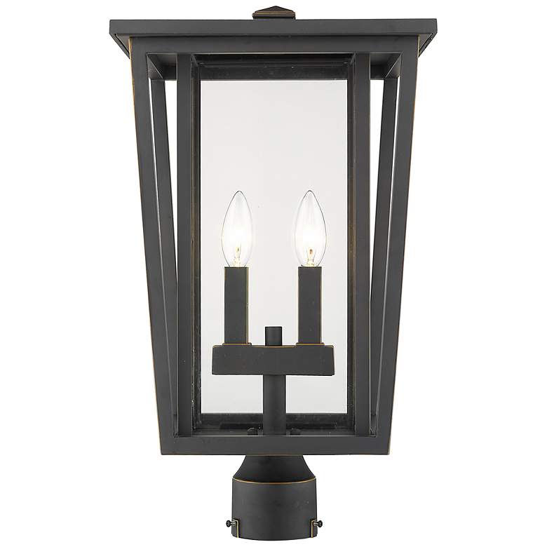 Image 1 Z-Lite 2 Light Outdoor Post Mount Fixture in Oil Rubbed Bronze Finish