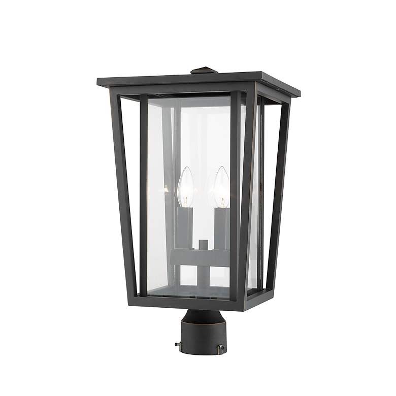 Image 2 Z-Lite 2 Light Outdoor Post Mount Fixture in Oil Rubbed Bronze Finish more views