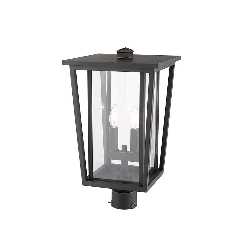 Image 3 Z-Lite 2 Light Outdoor Post Mount Fixture in Oil Rubbed Bronze Finish more views