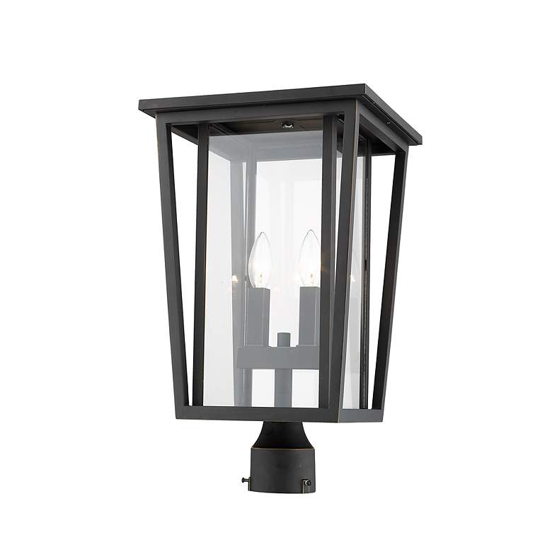 Image 4 Z-Lite 2 Light Outdoor Post Mount Fixture in Oil Rubbed Bronze Finish more views