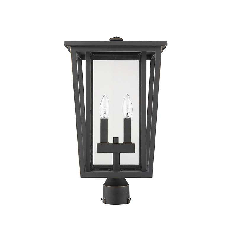 Image 5 Z-Lite 2 Light Outdoor Post Mount Fixture in Oil Rubbed Bronze Finish more views