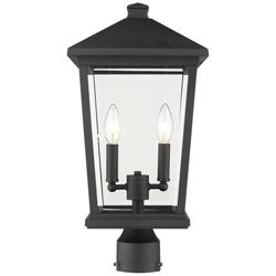 Z-Lite 2 Light Outdoor Post Mount Fixture in Oil Rubbed Bronze Finish