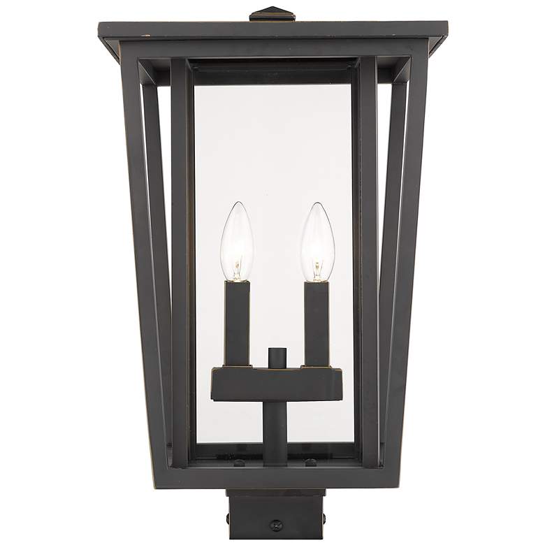 Image 1 Z-Lite 2 Light Outdoor Post Mount Fixture in Oil Rubbed Bronze Finish