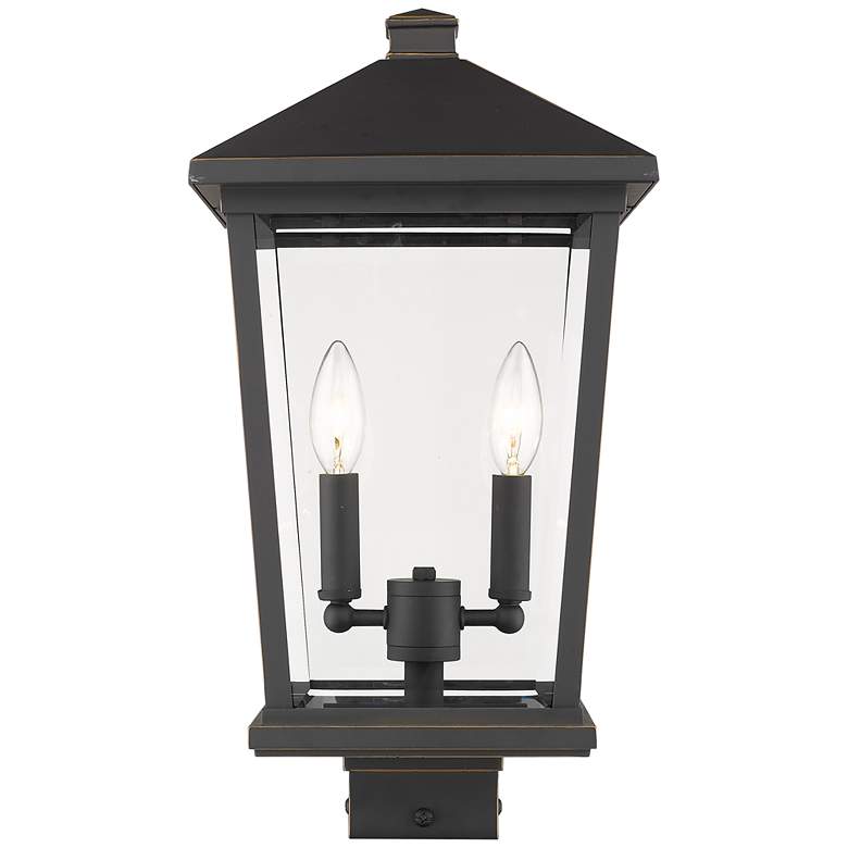 Image 1 Z-Lite 2 Light Outdoor Post Mount Fixture in Oil Rubbed Bronze Finish