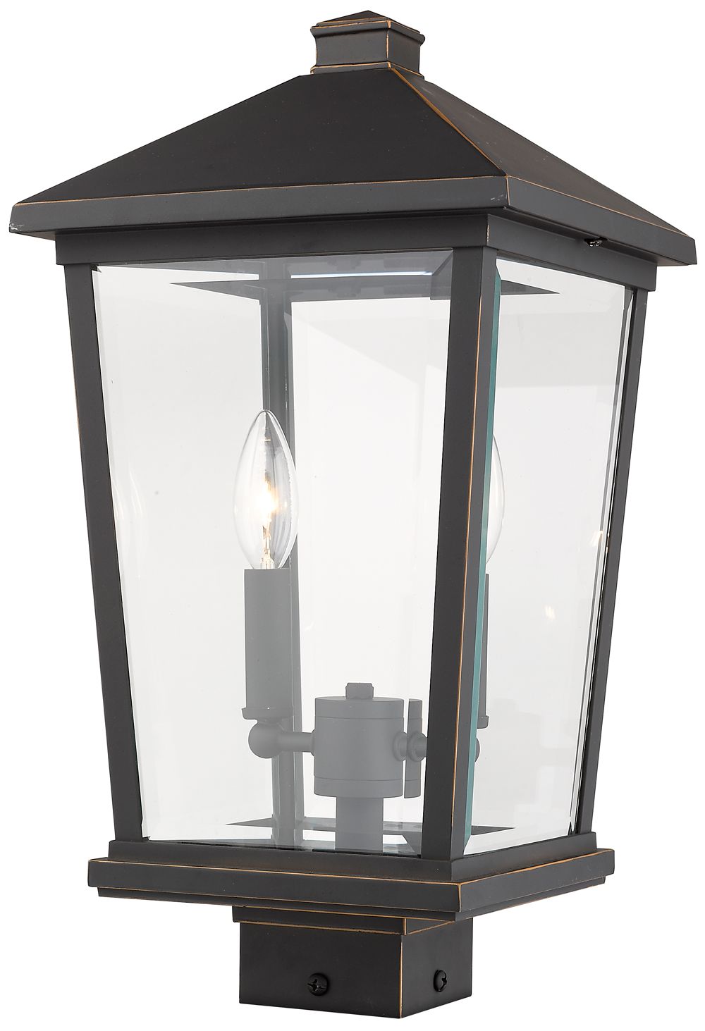 Image 2 Z-Lite 2 Light Outdoor Post Mount Fixture in Oil Rubbed Bronze Finish more views