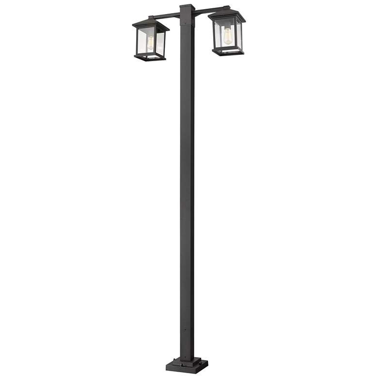 Image 1 Z-Lite 2 Light Outdoor Post Mounted Fixture in Black Finish