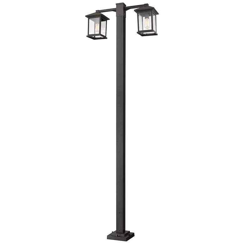 Image 2 Z-Lite 2 Light Outdoor Post Mounted Fixture in Black Finish