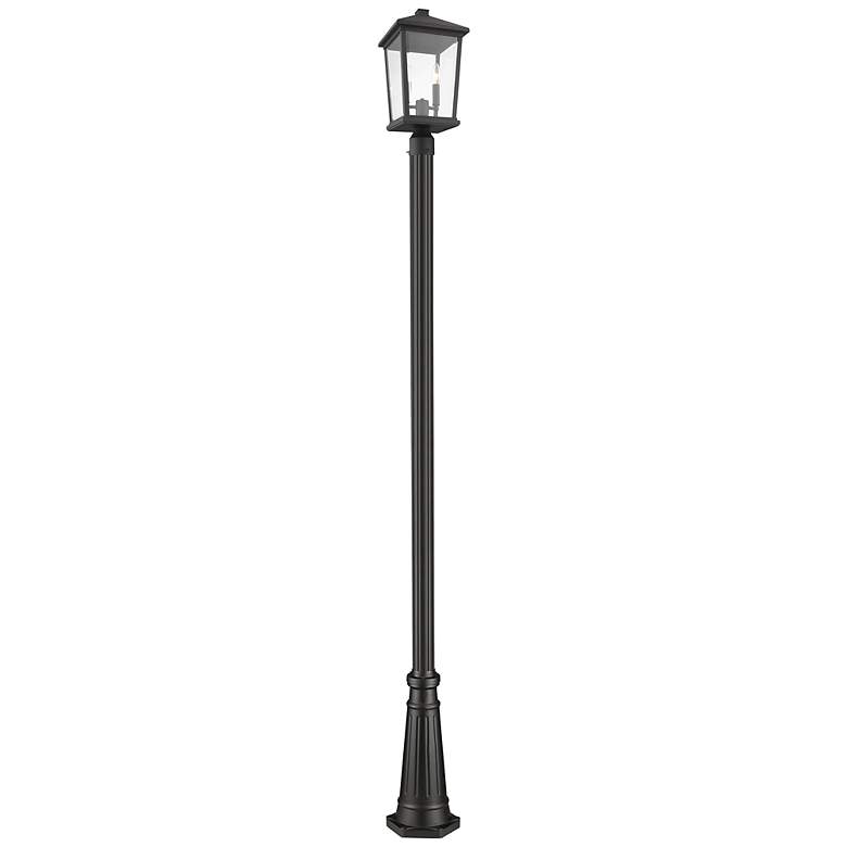 Image 3 Z-Lite 2 Light Outdoor Post Mounted Fixture in Black Finish