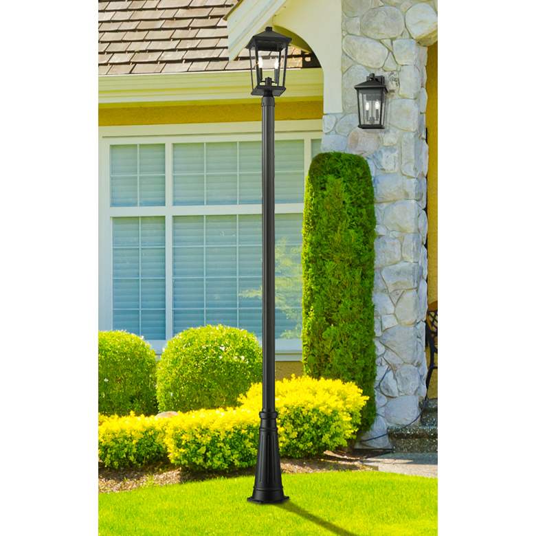 Image 2 Z-Lite 2 Light Outdoor Post Mounted Fixture in Black Finish