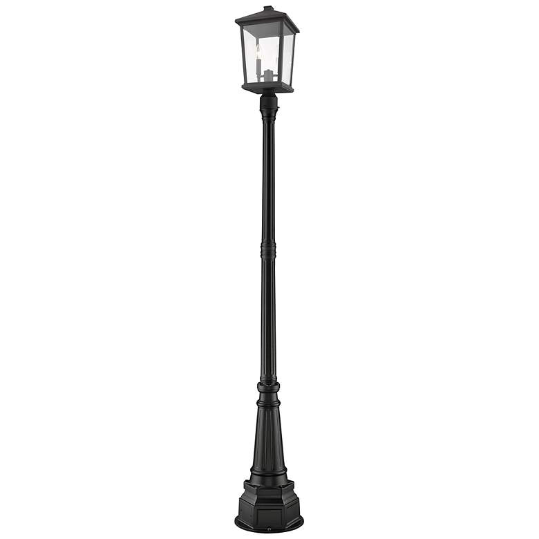 Image 1 Z-Lite 2 Light Outdoor Post Mounted Fixture in Black Finish