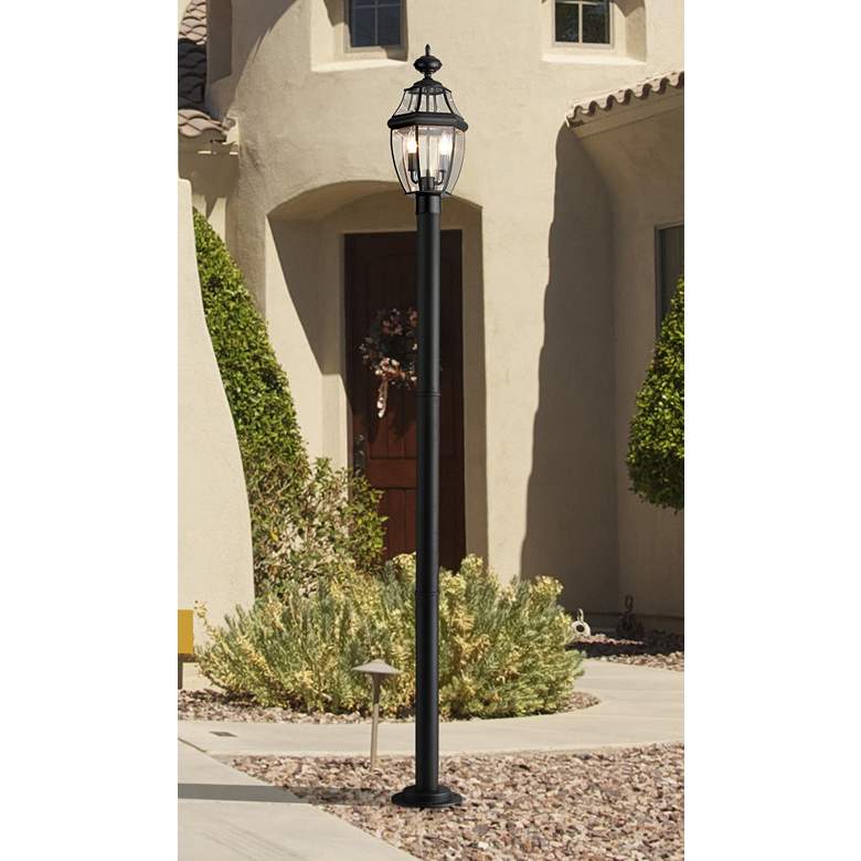 Image 1 Z-Lite 2 Light Outdoor Post Mounted Fixture in Black Finish
