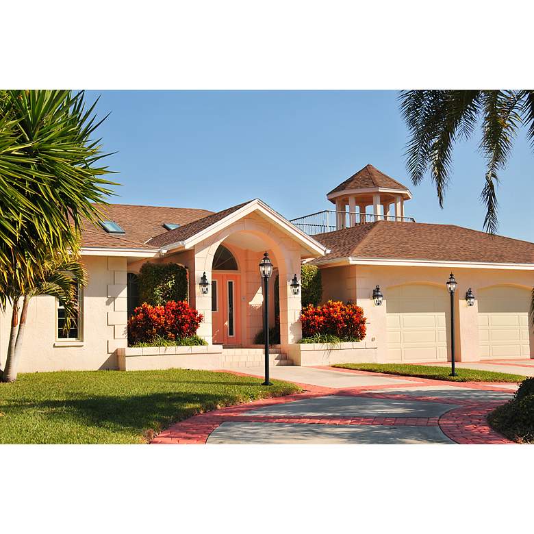 Image 4 Z-Lite 2 Light Outdoor Post Mounted Fixture in Black Finish more views