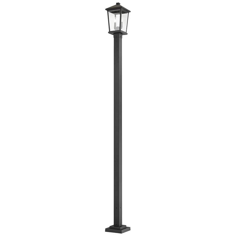 Image 1 Z-Lite 2 Light Outdoor Post Mounted Fixture in Black Finish