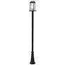 Z-Lite 2 Light Outdoor Post Mounted Fixture in Black Finish
