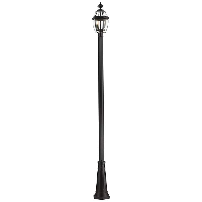 Image 4 Z-Lite 2 Light Outdoor Post Mounted Fixture in Black Finish more views