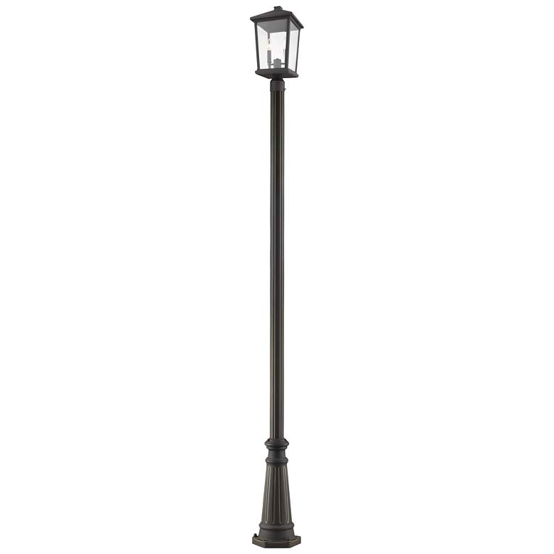 Image 1 Z-Lite 2 Light Outdoor Post Mounted Fixture in Oil Rubbed Bronze Finish