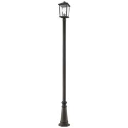 Z-Lite 2 Light Outdoor Post Mounted Fixture in Oil Rubbed Bronze Finish