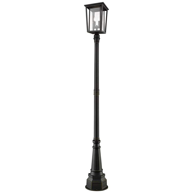 Image 1 Z-Lite 2 Light Outdoor Post Mounted Fixture in Oil Rubbed Bronze Finish
